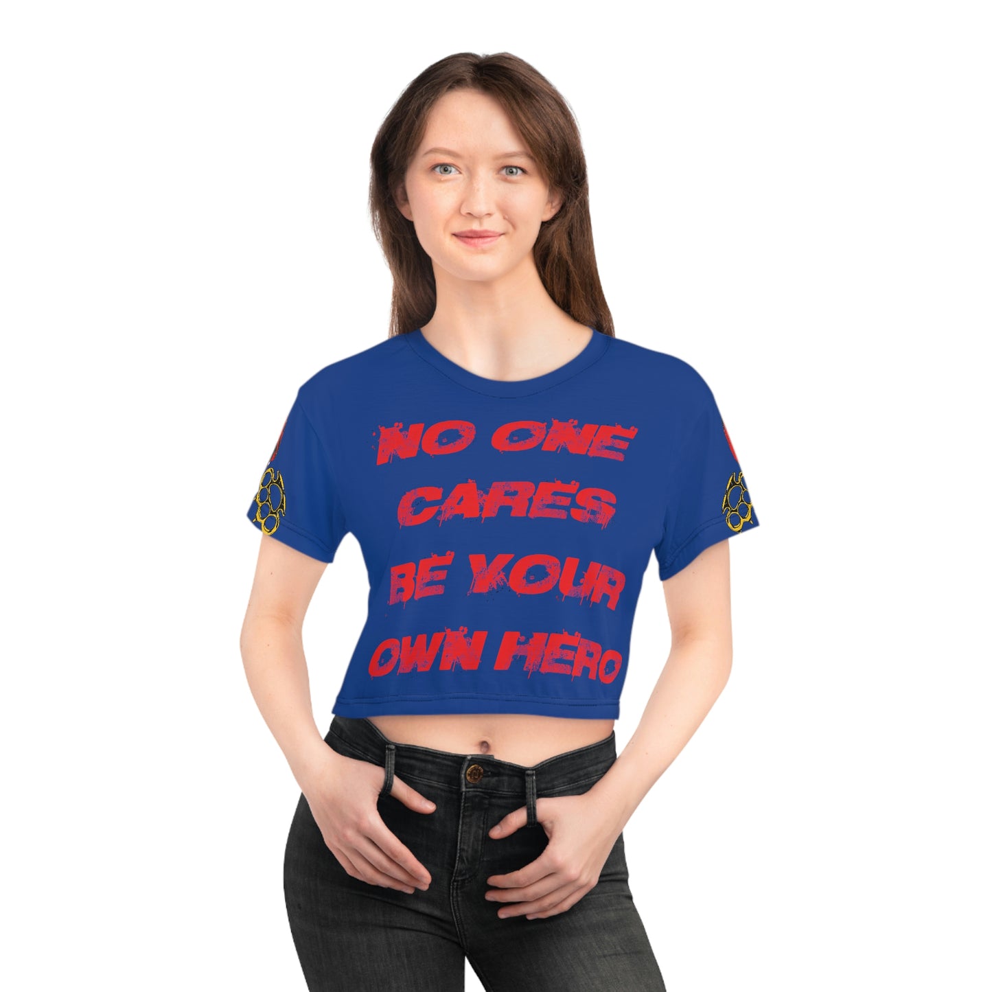 Copy of No One Cares- Crop top in blue