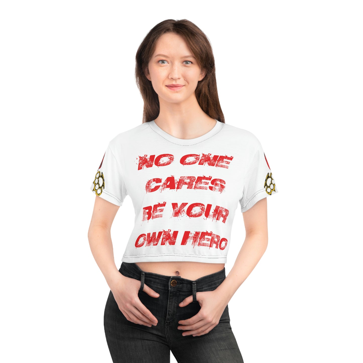 No One Cares- Crop top in white