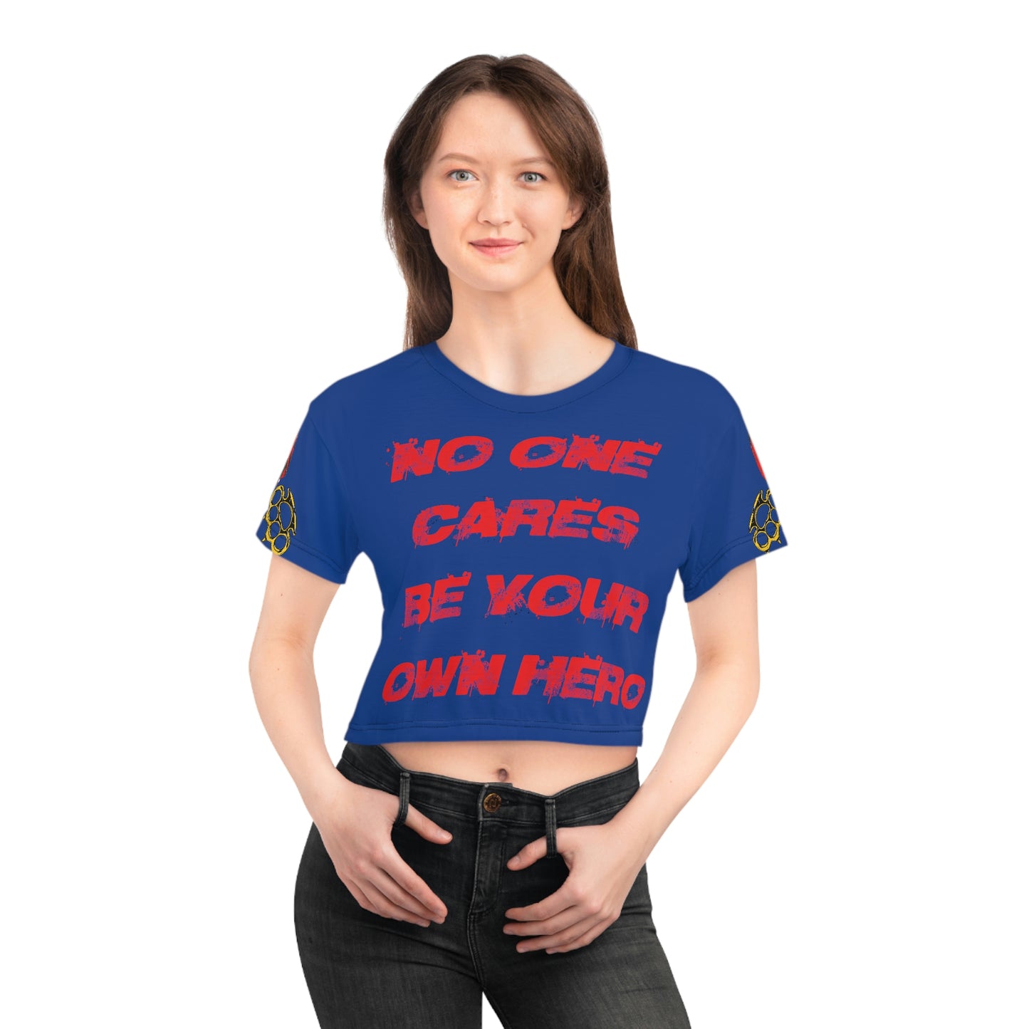Copy of No One Cares- Crop top in blue