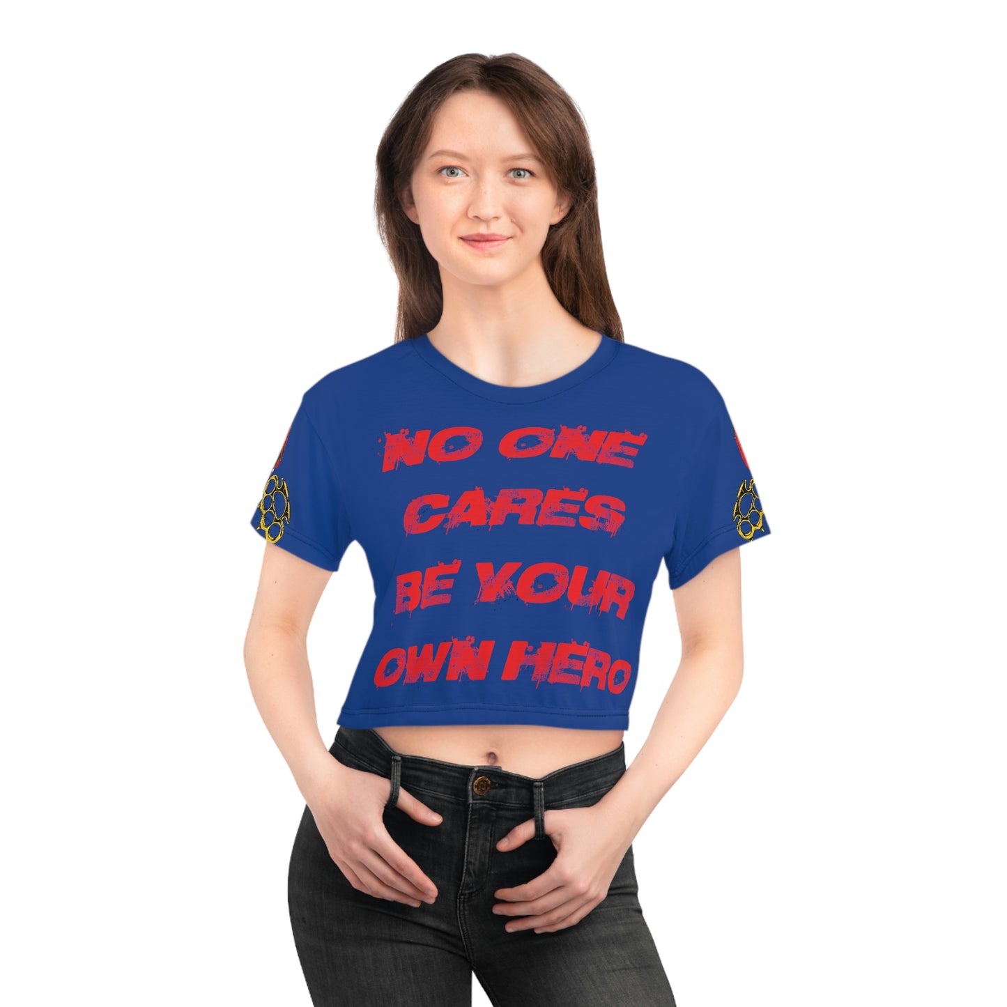 Copy of No One Cares- Crop top in blue