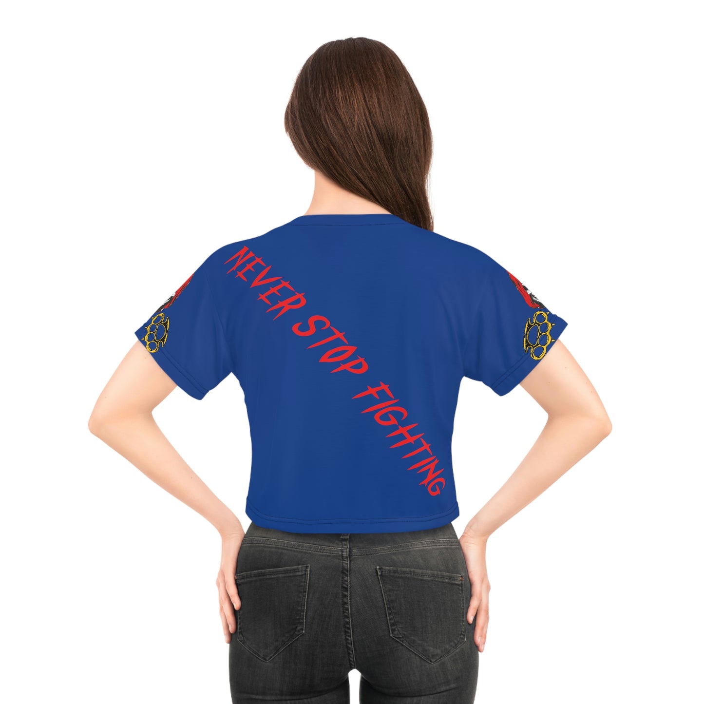 Copy of No One Cares- Crop top in blue