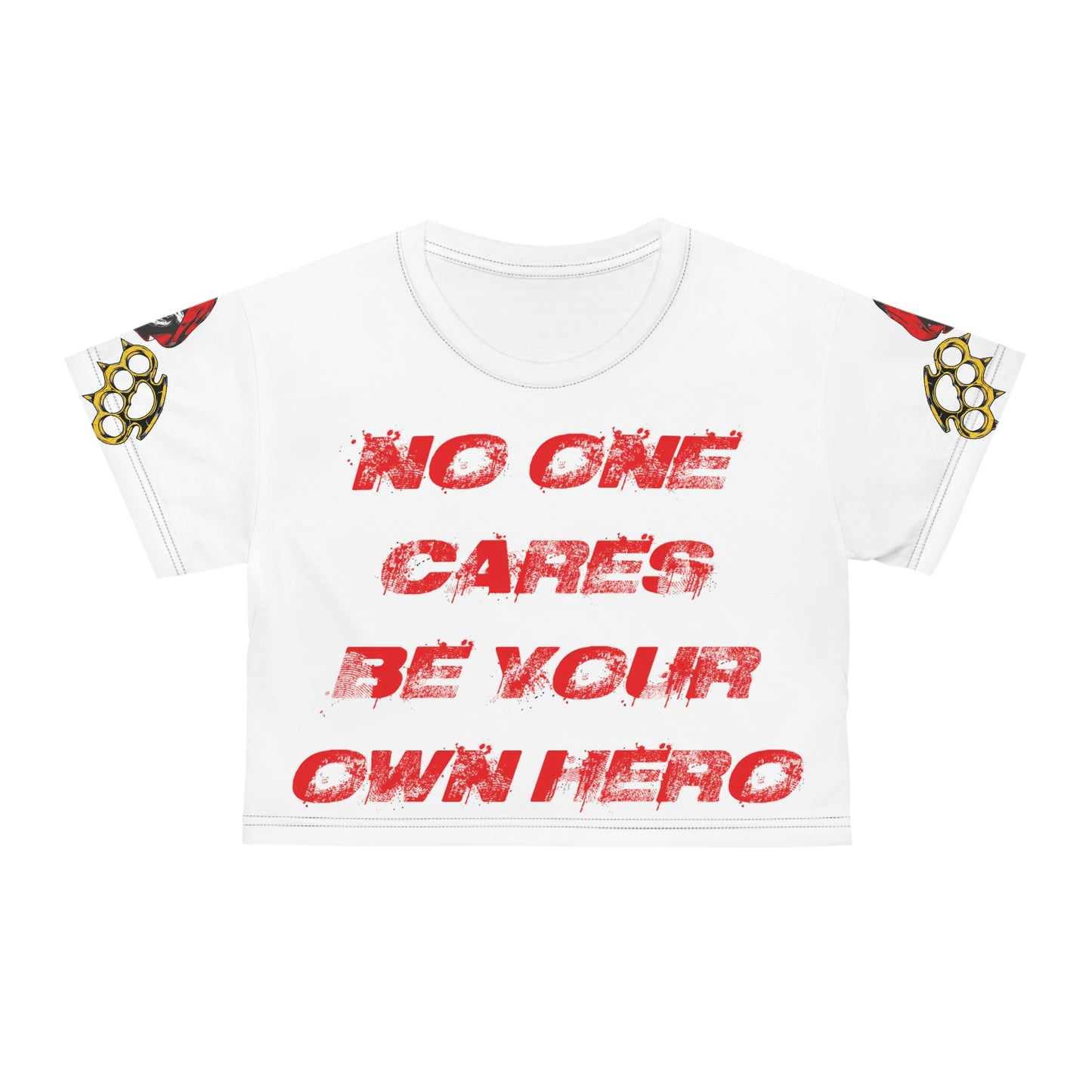 No One Cares- Crop top in white