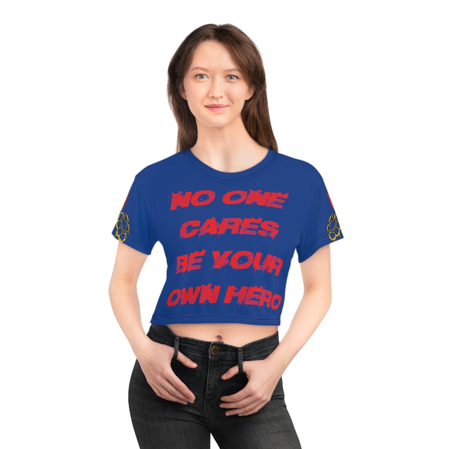 Copy of No One Cares- Crop top in blue