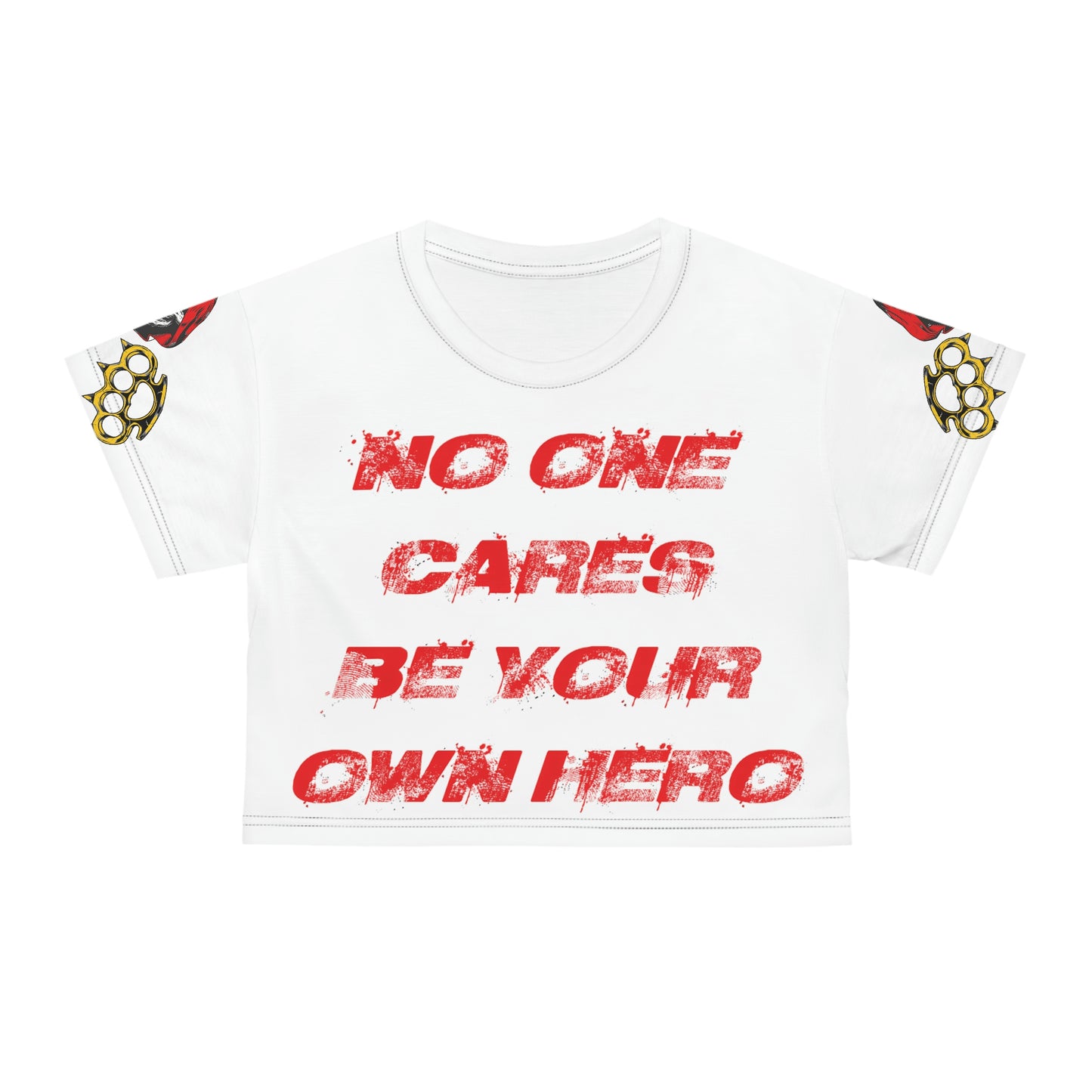 No One Cares- Crop top in white