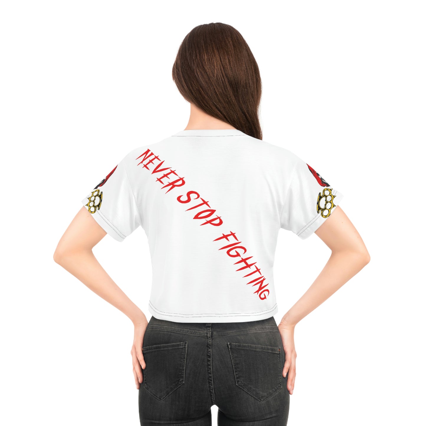 No One Cares- Crop top in white