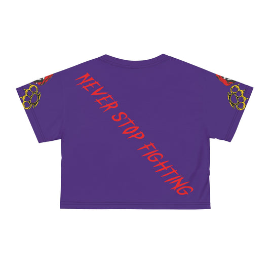 No One Cares- Crop top in purple